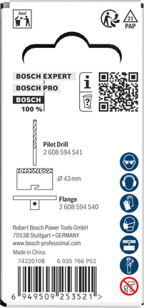 Bosch tellis- ja pehmete plaatide augusaag 43 x 60 mm.